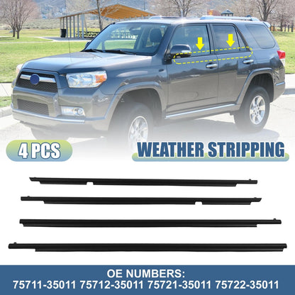 4pcs Window Weatherstrip Molding Door Seal for Toyota 4Runner (2010-2021)