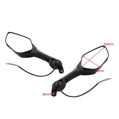 Motorcycle Rear View Mirrors w/ Turn Signals for Kawasaki Ninja ZX10R (2016-2023)
