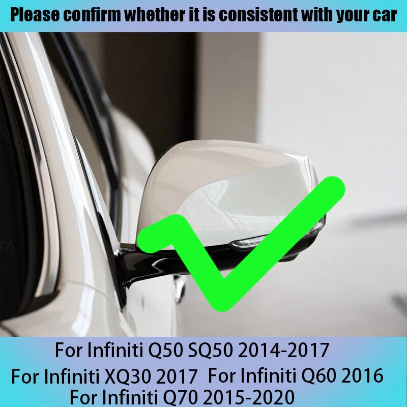 Carbon Fiber M3 Style Side Mirror Covers for Infiniti Q50 Q60 (2014-2021) 2 x