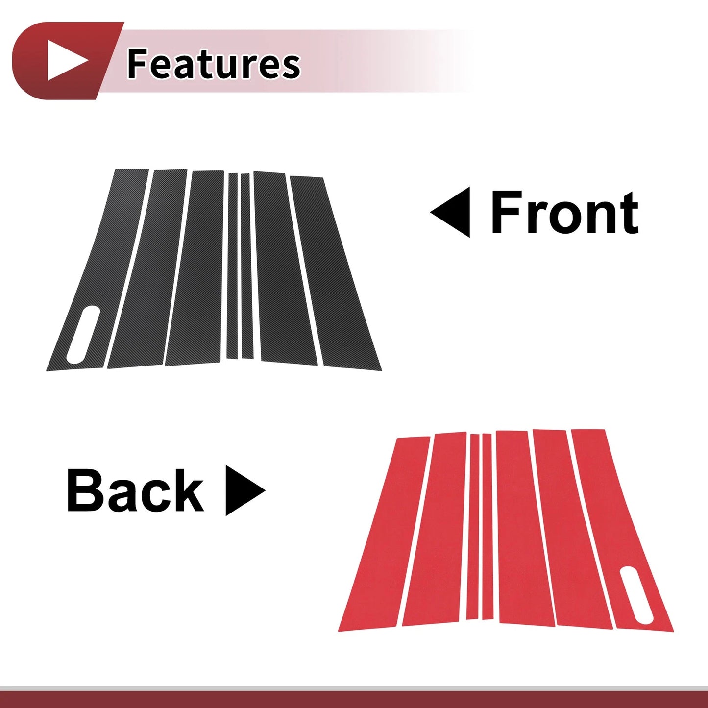 Door Pillar Window Trim for Ford Explorer 2002-2010 Carbon Fiber Black