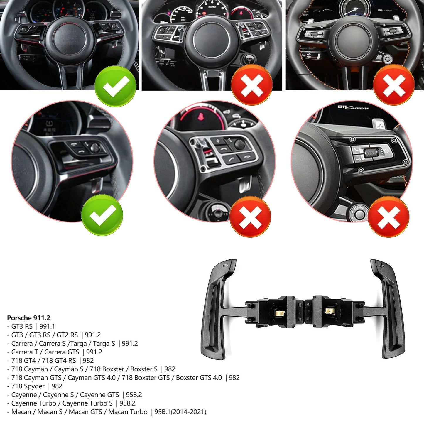 Steering Magnetic Paddle Shifter for Porsche 718 Spyder (2016-2023)