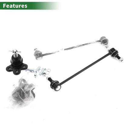 4 Pcs Front Sway Bar Link Ball Joint Suspension Kit for Chevrolet Equinox
