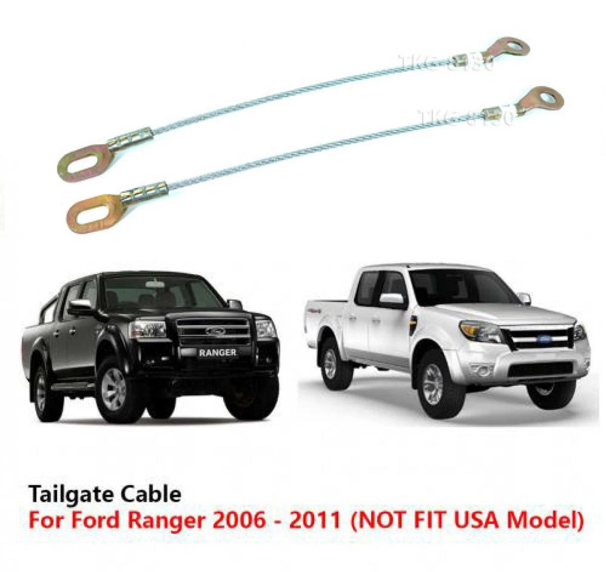 2 x Tailgate Cables for Ford Ranger (2006-2011)