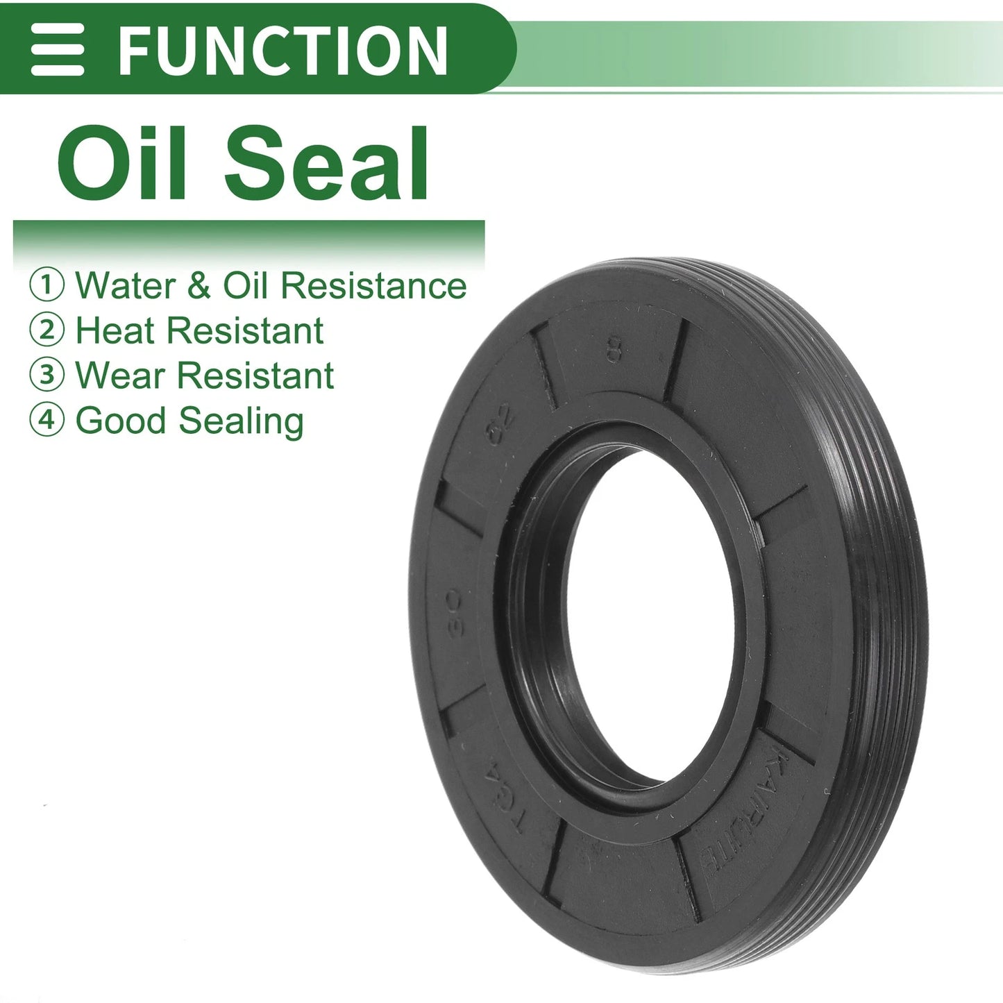 Oil Seal 30x62x8mm Black 5 Pcs Lip Seal Ring Rotary Shaft Seal NBR Rubber
