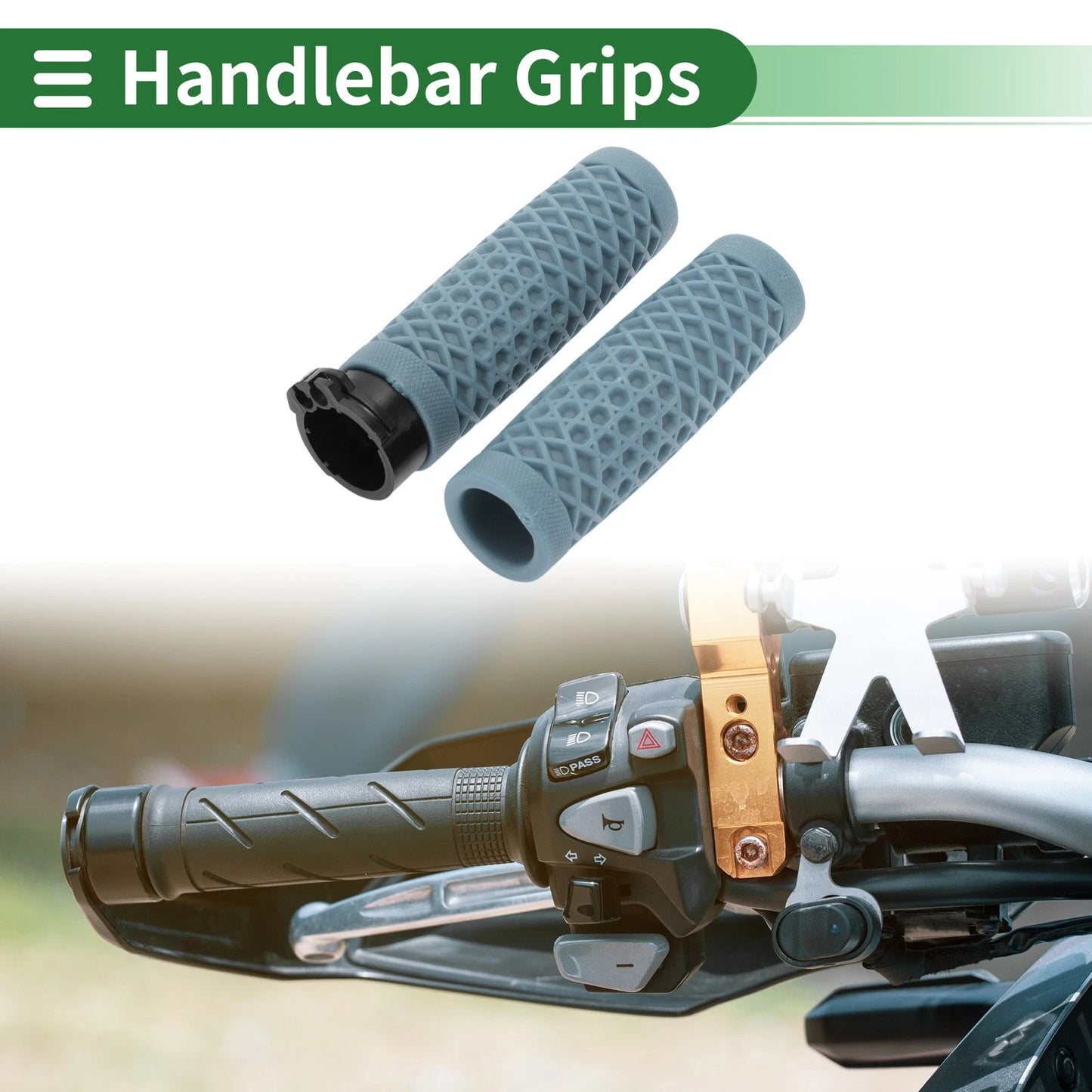Hand Grips Cover Kit / 25mm / Handlebar Cover TPU Blue for Motorcycle