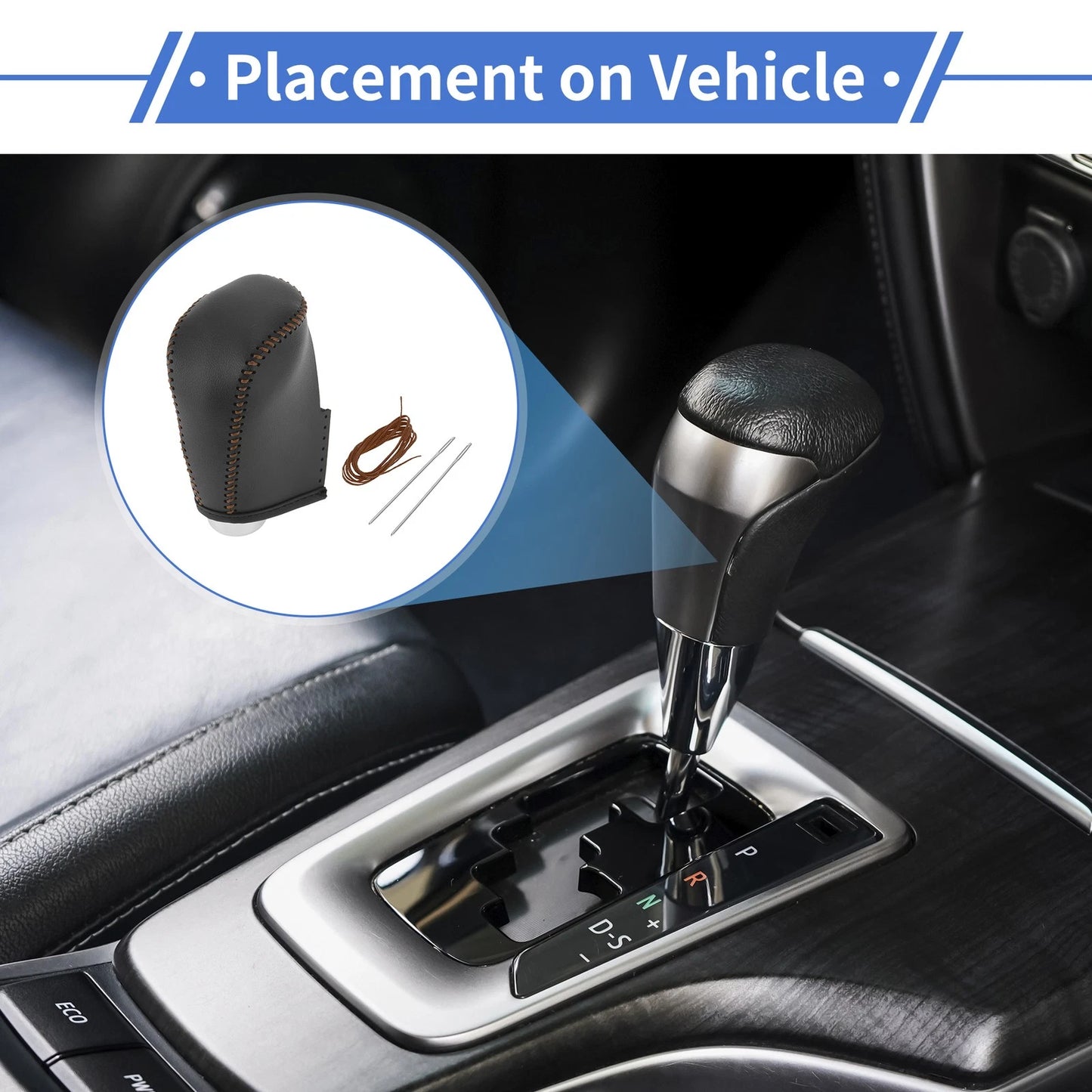 Car Gear Shift Knob Cover for Nissan Altima (2019-2024) Black Brown