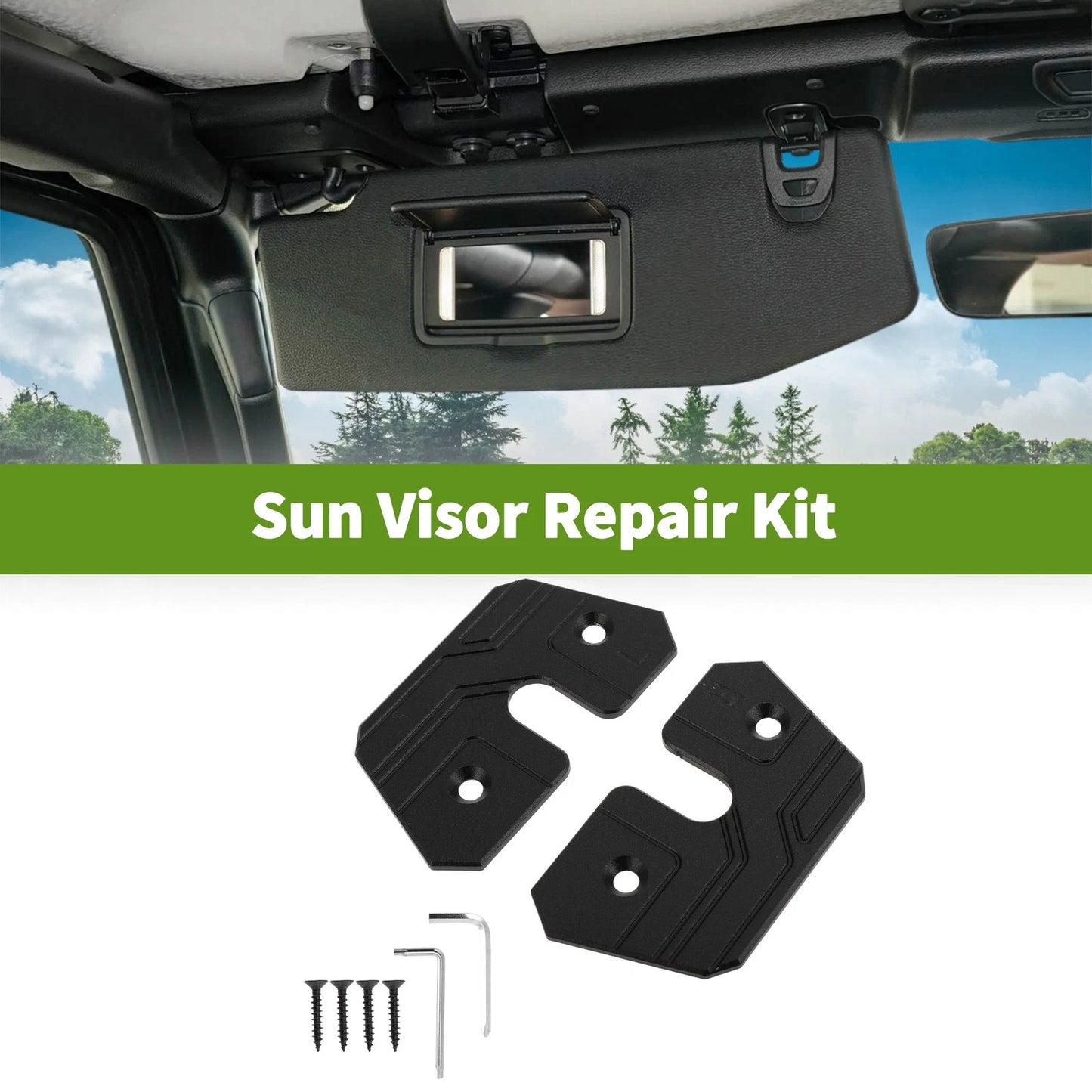 Sun Visor Repair Kit for Jeep Wrangler JK JL (2018)