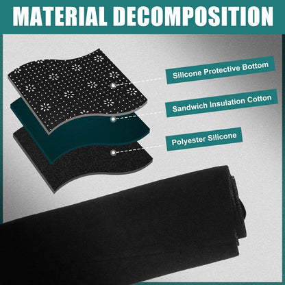 Black Polyester Dashboard Cover Mat Protector for Toyota VOXY (2015-2023)