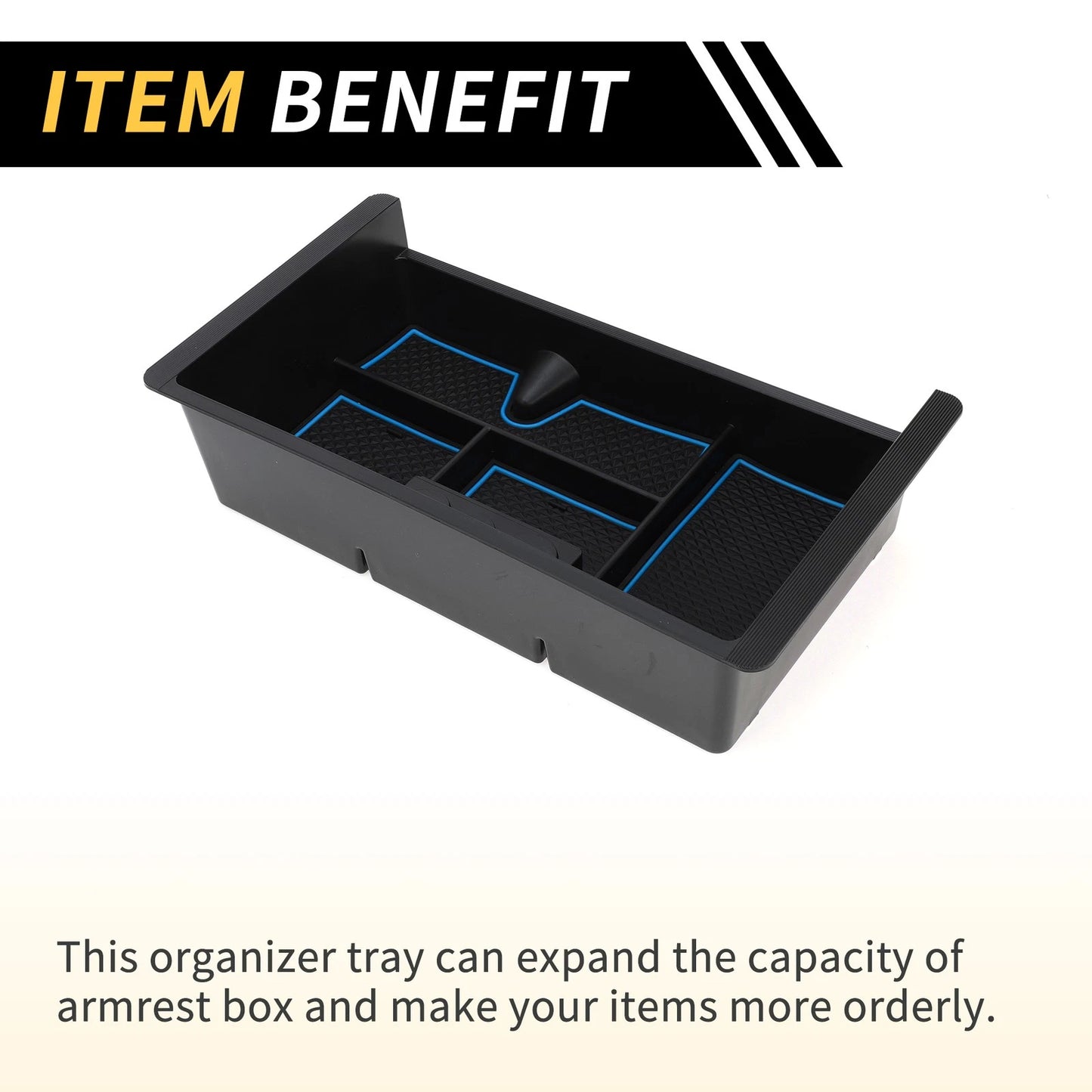 Center Console Organizer Tray for Chevy Silverado 1500 for GMC Black Blue