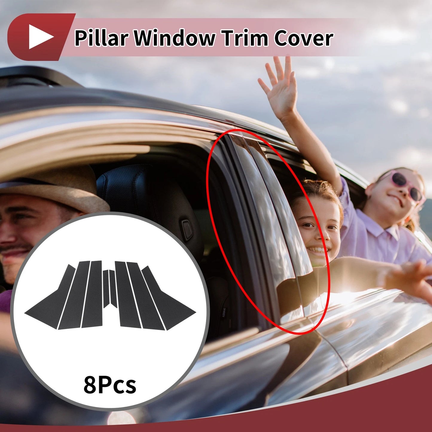 Door Pillar Window Trim Front Rear Left Right for Porsche Cayenne (2018-2023)