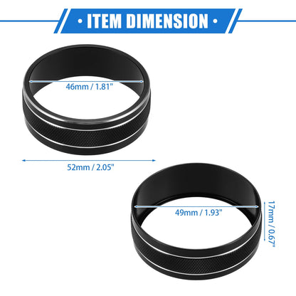 3 x Car AC Switch Knob Cover Rings for Jeep Wrangler JK JKU (2011-2018) Black