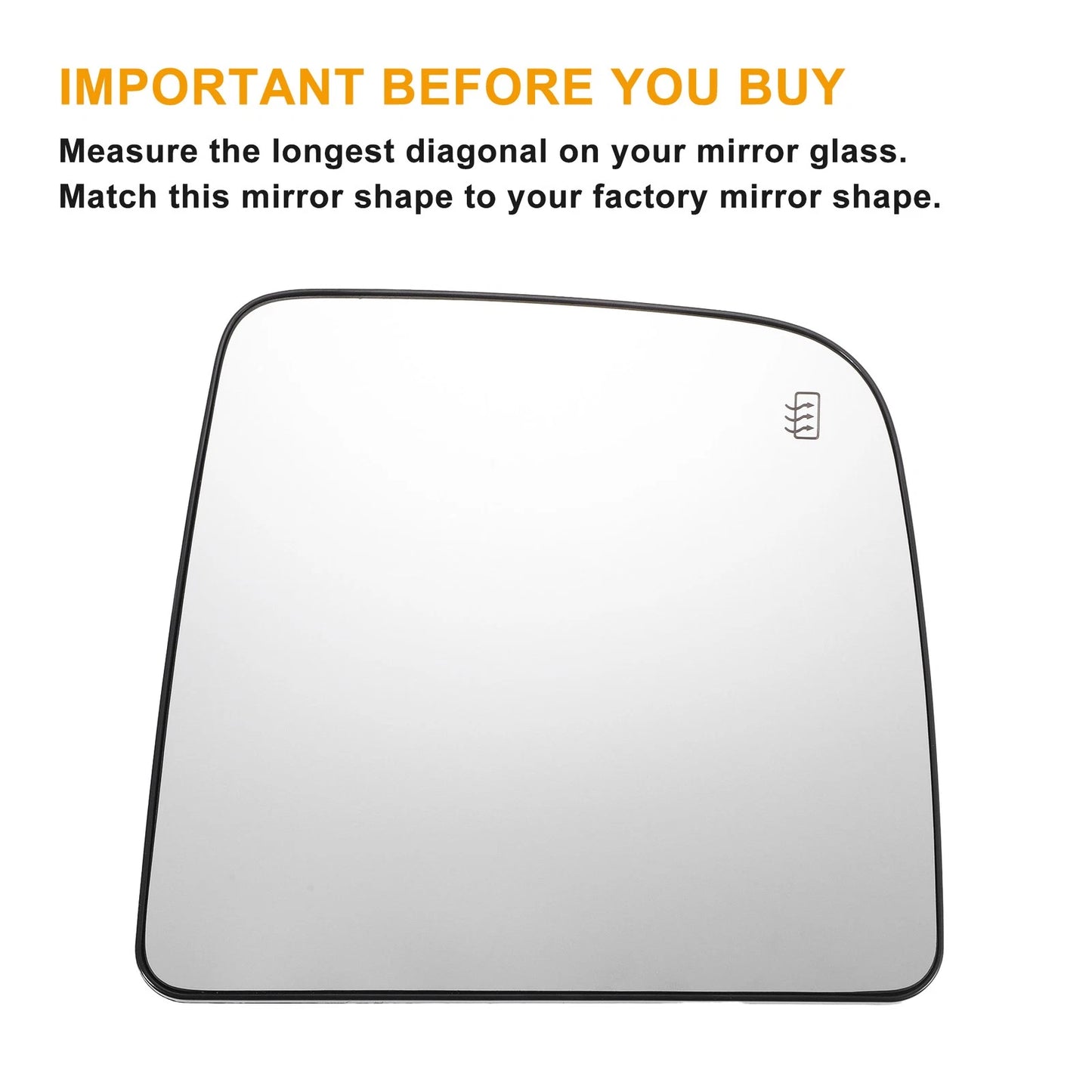 White Heated Right Upper Side Mirror Glass for Nissan Titan (2004-2015)