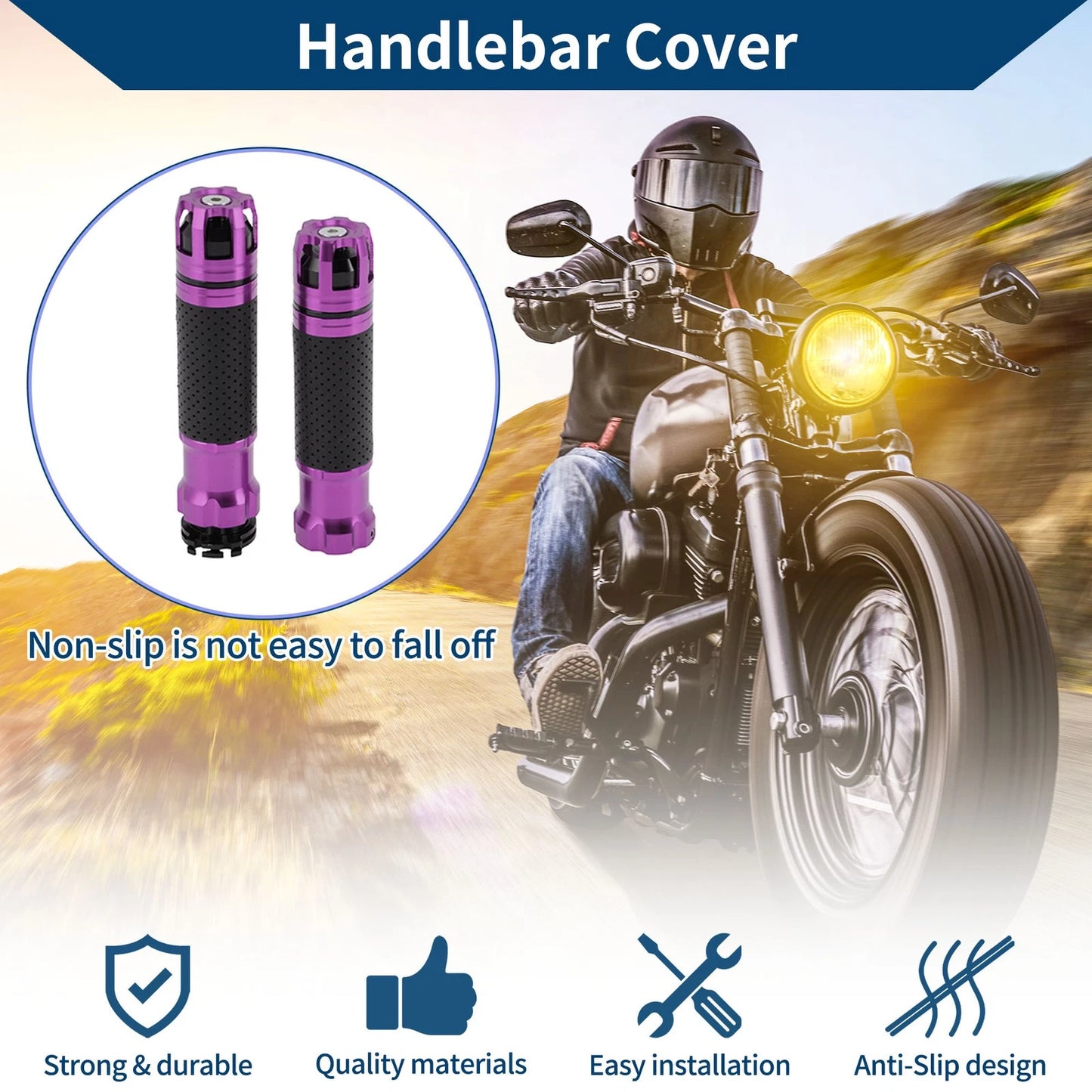 23 x 23 mm Hand Grips Cover Aluminum Alloy for Motorcycle