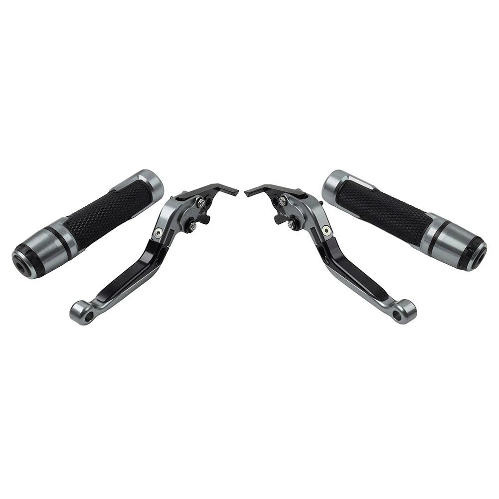 Folding Extendable Brake Clutch Levers & Handlebar Grips for Kawasaki ZX636R