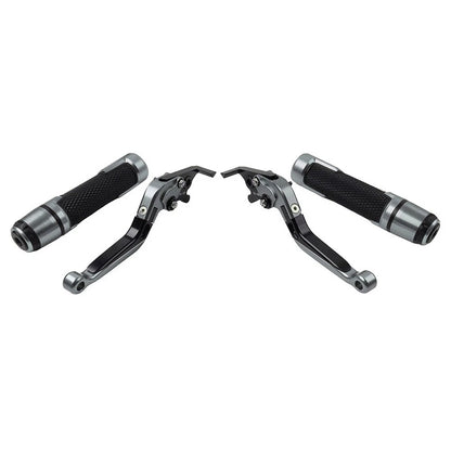 Folding Extendable Brake Clutch Levers & Handlebar Grips for Kawasaki ZX636R