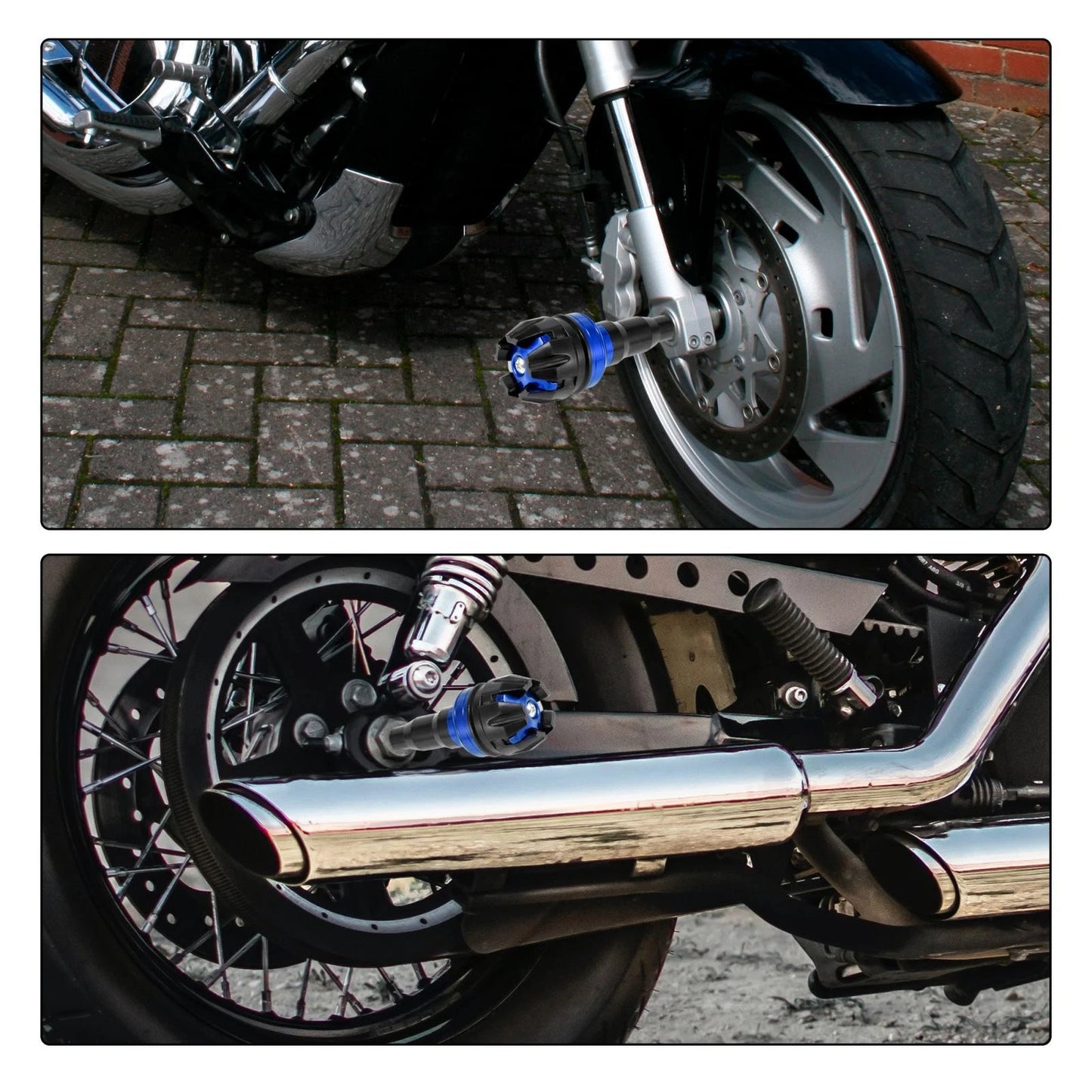 Universal Motorcycle Slider Falling Crash Protector Pad Blue for Bikes