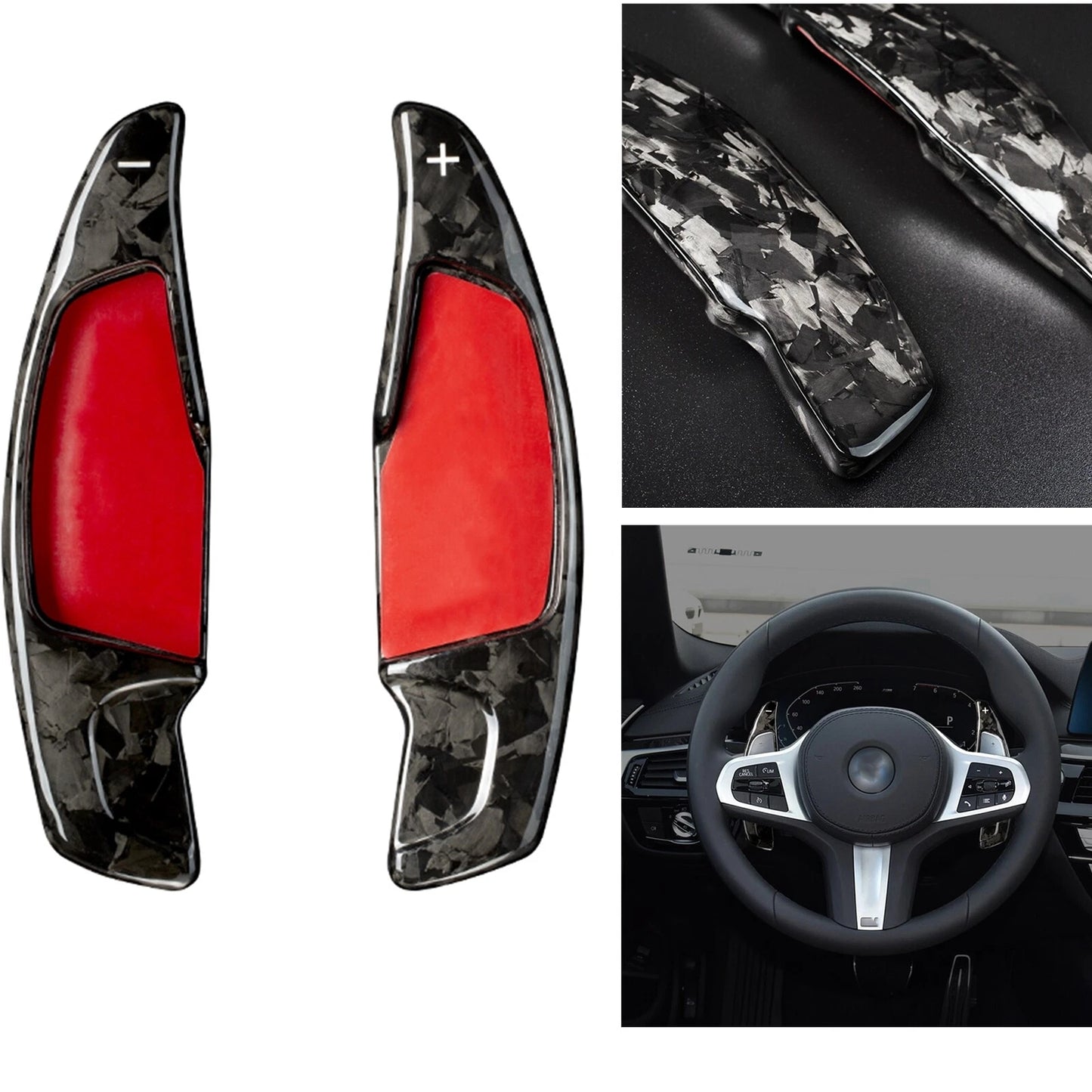 2 x Carbon Steering Wheel Paddle Shift for BMW 5 Series G30 (2018-2023)