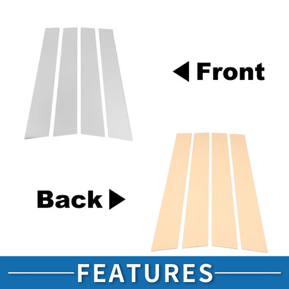 4 Pcs Door Pillar Window Trim for Kia Soul (2011-2013) Chrome Silver Tone