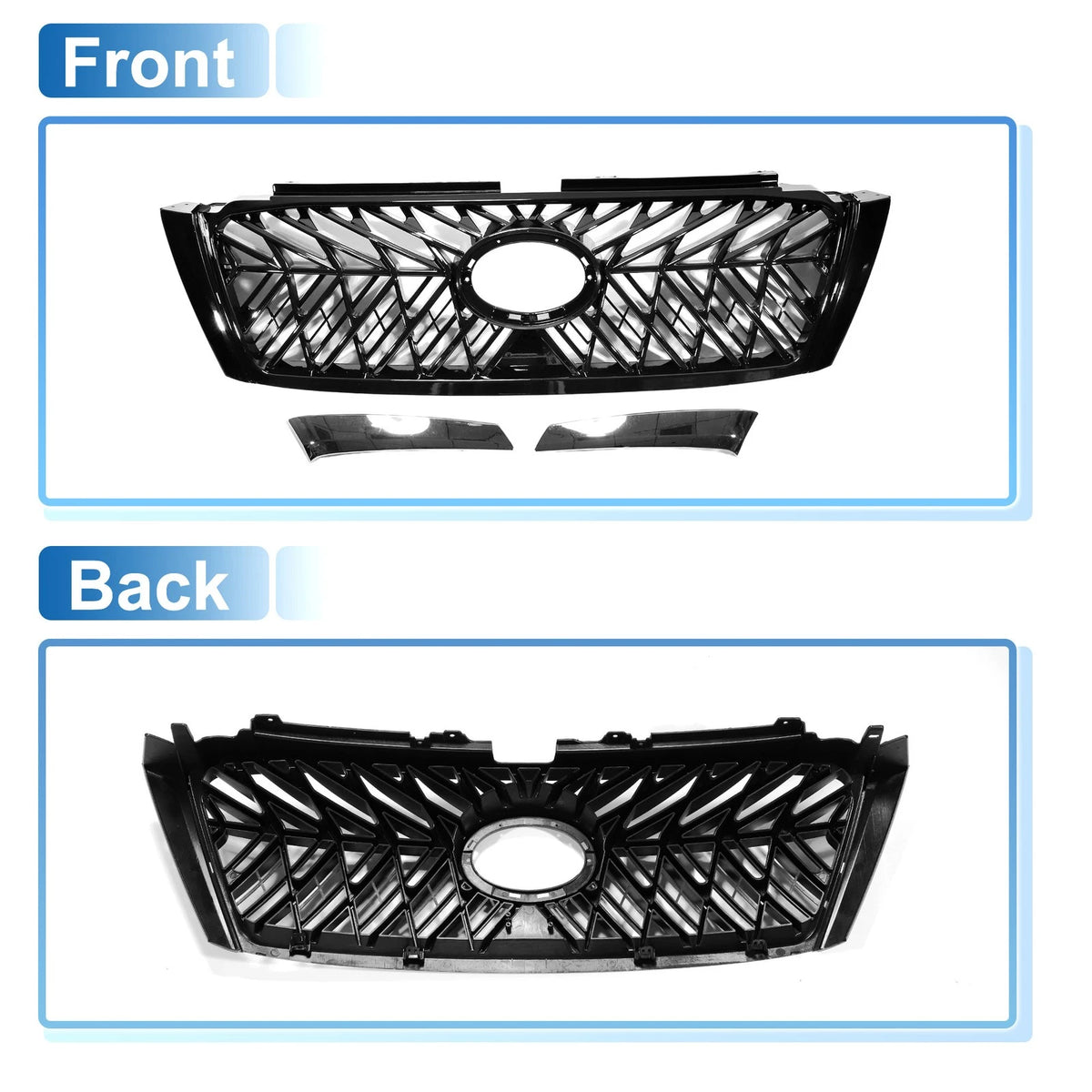 Front Upper Bumper Grille for Toyota Land Cruiser Prado FJ150 (2014-2017)