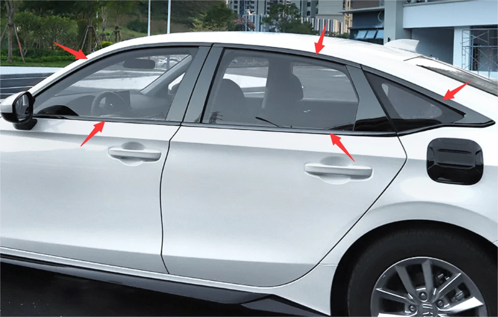 ABS Black Window Side Molding Cover Trim for Honda Civic Sedan (2022-2023)