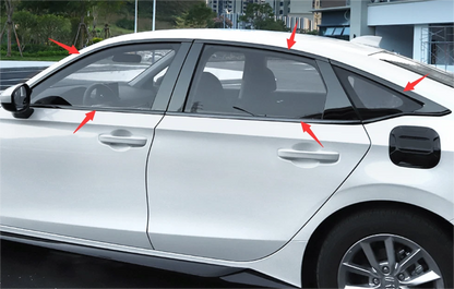 ABS Black Window Side Molding Cover Trim for Honda Civic Sedan (2022-2023)