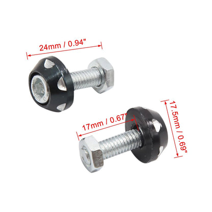 4Pcs Black Aluminum Alloy Decorative License Plate Bolt Screw for Car Motorcycle