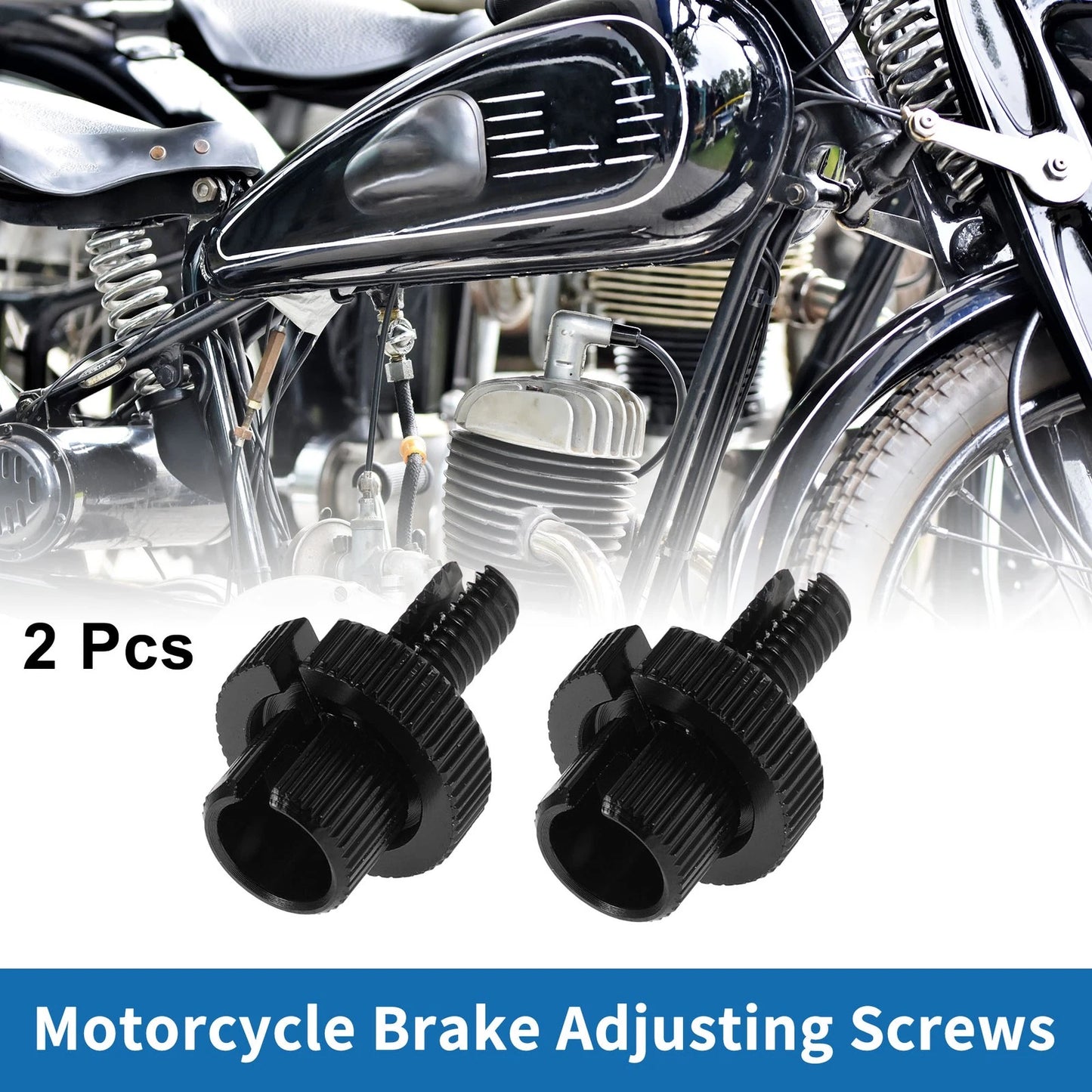 Brake Lever Barrel Adjusters Screws M8 Black 2 x for Motorcycle