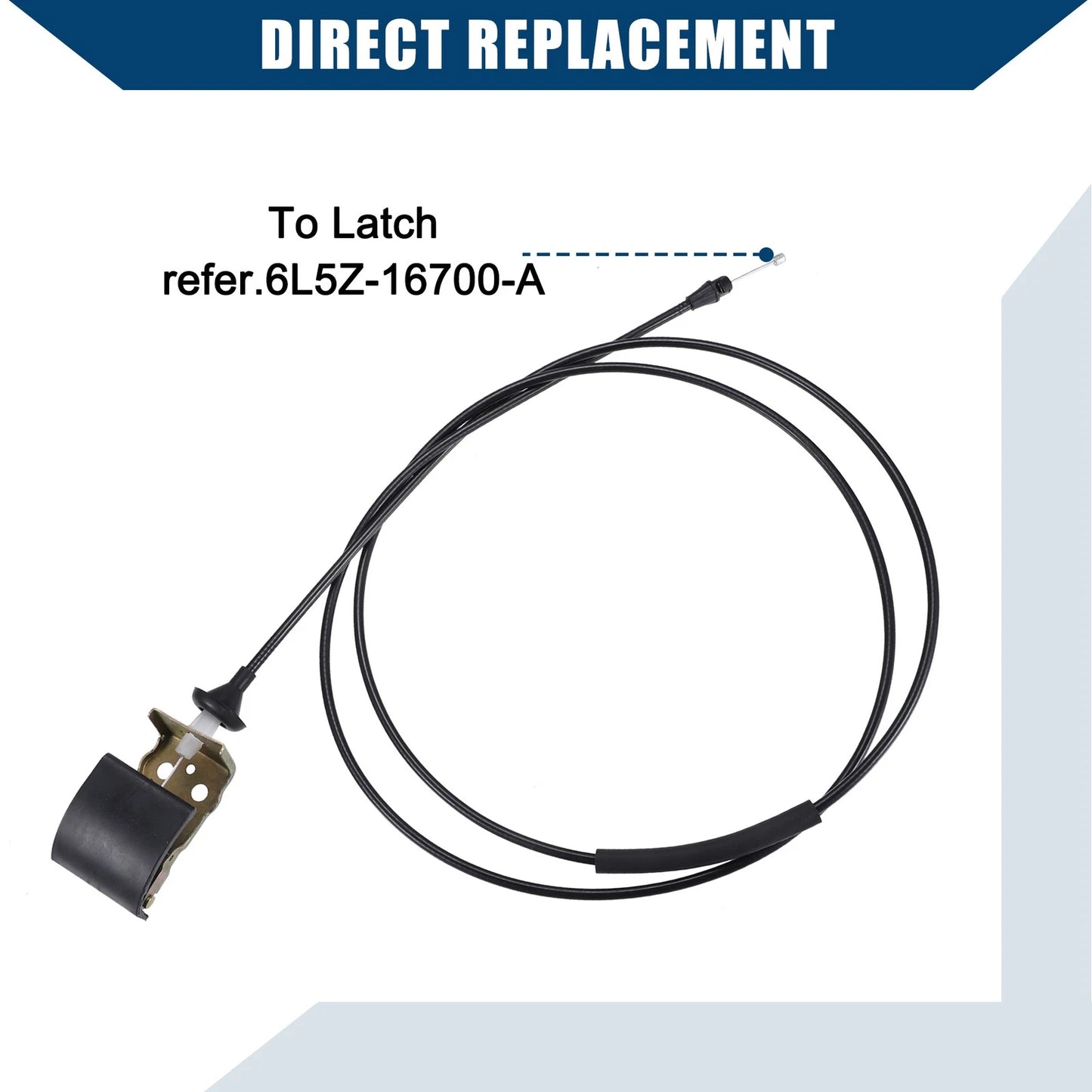 Hood Release Cable for Ford Ranger (1998-2011) Durable Plastic Black