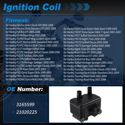 Ignition Coil for Harley Electra Glide FXD Dyna Super Glide 0.5 OHM