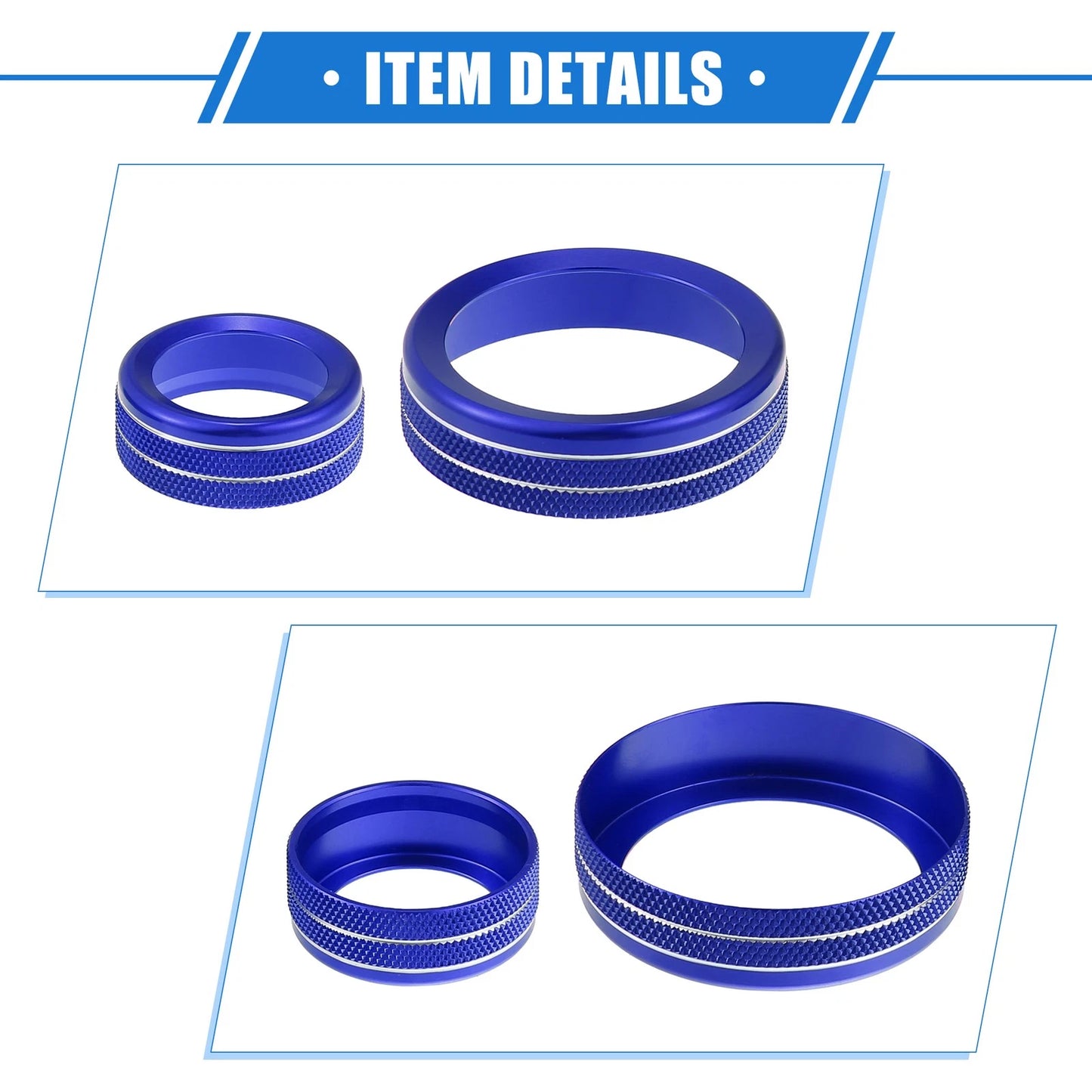 4 x AC Climate Control Knob Rings for Ford Maverick (2022-2023) Durable Blue