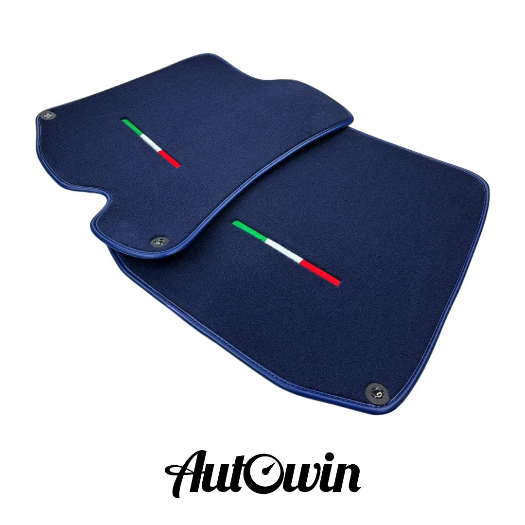 AutoWin Dark Blue Floor Mats for Ferrari Roma (2021-2024) Italian Edition