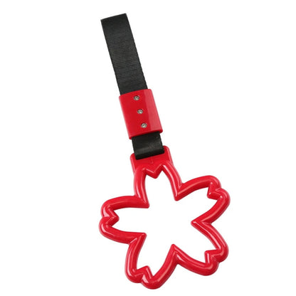JDM Flower Ring Car Handle Strap Charm for Subway Train Bus - Red