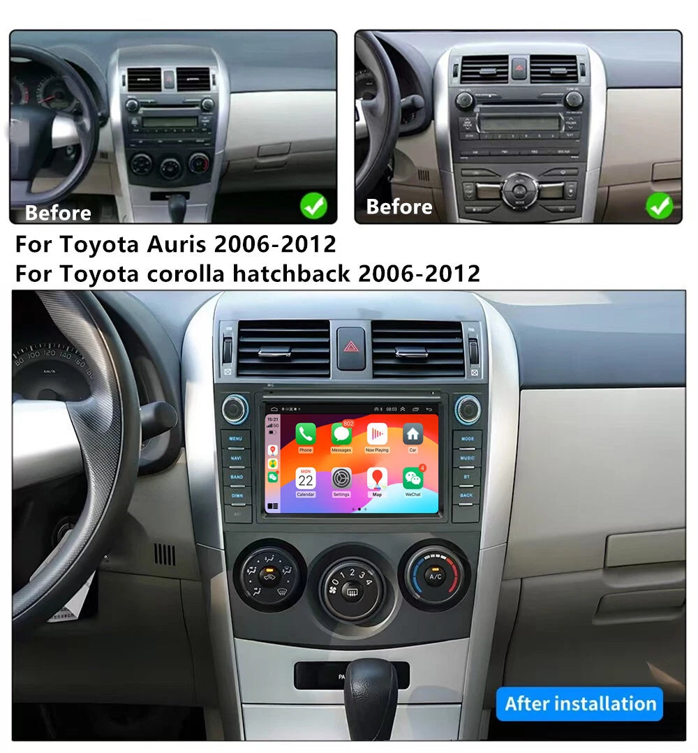 7'' Car Stereo GPS Head Unit for Toyota Auris Corolla (2006-2012)