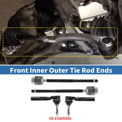4pcs Front Inner Outer Tie Rod End Link for Chevrolet Malibu (2004-2012)