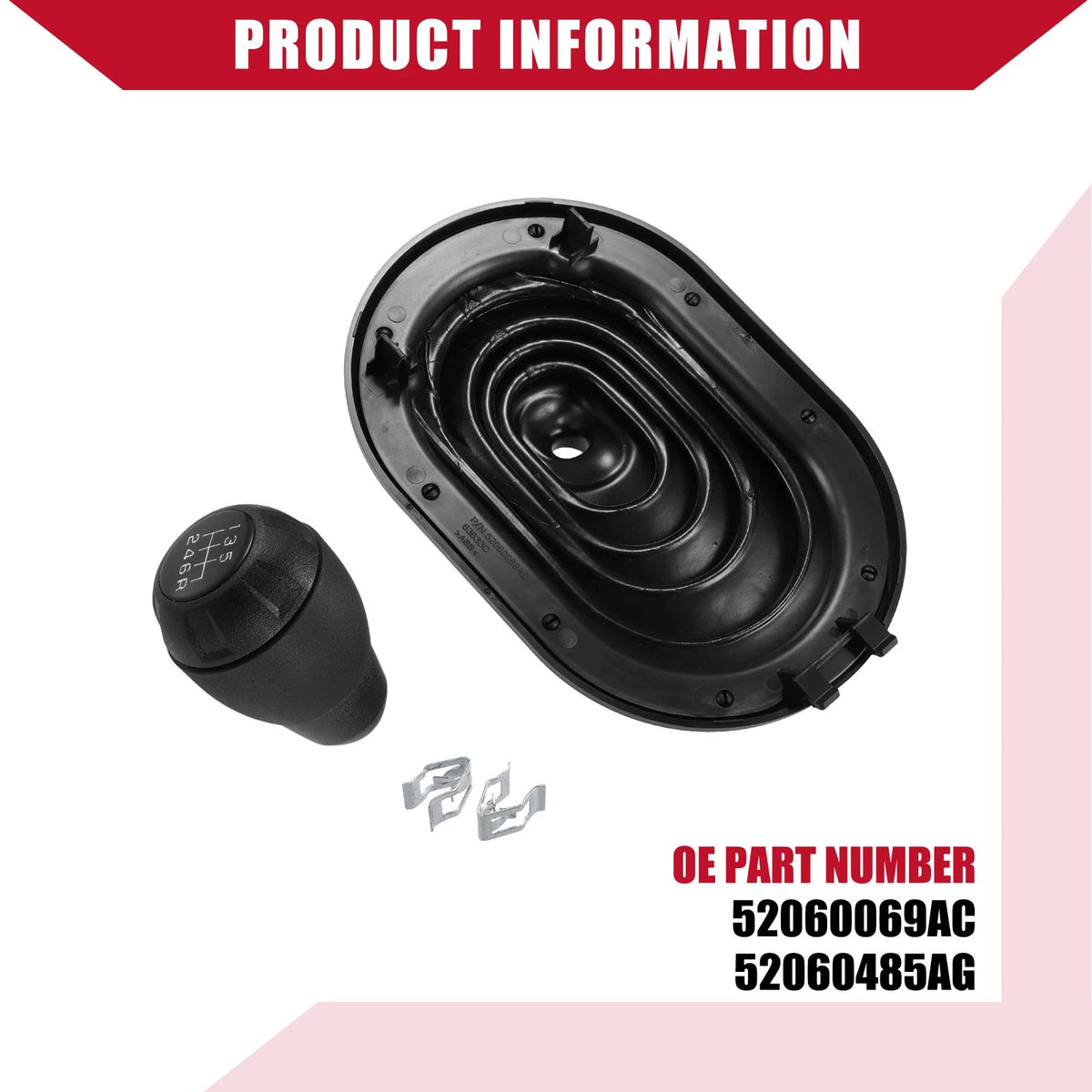 Car Gear Shifter Boot Cover for Jeep Wrangler (2007-2010) - Black