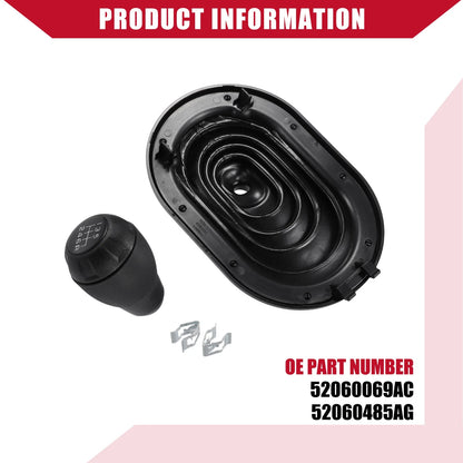 Car Gear Shifter Boot Cover for Jeep Wrangler (2007-2010) - Black