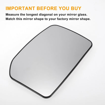 White Heated Convex Mirror Glass for Ford Transit MK6 MK7 (2000-2013)