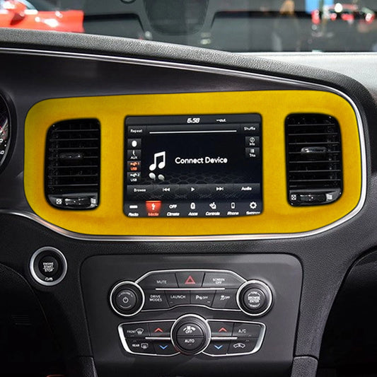 1x Yellow Navigation Panel Cover for Dodge Charger (2015-2023)