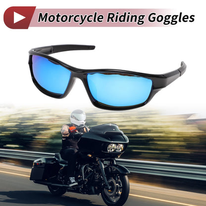 Motorcycle Riding Goggles 1 x Blue Lens Black Frame Cycling Sunglasses for Motorcycle