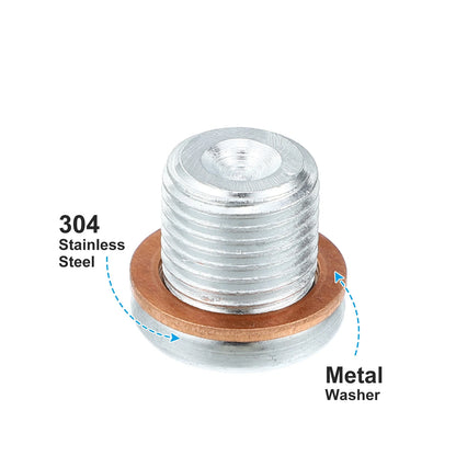 Engine Oil Drain Plug Screw with Seal Ring for Volvo 260