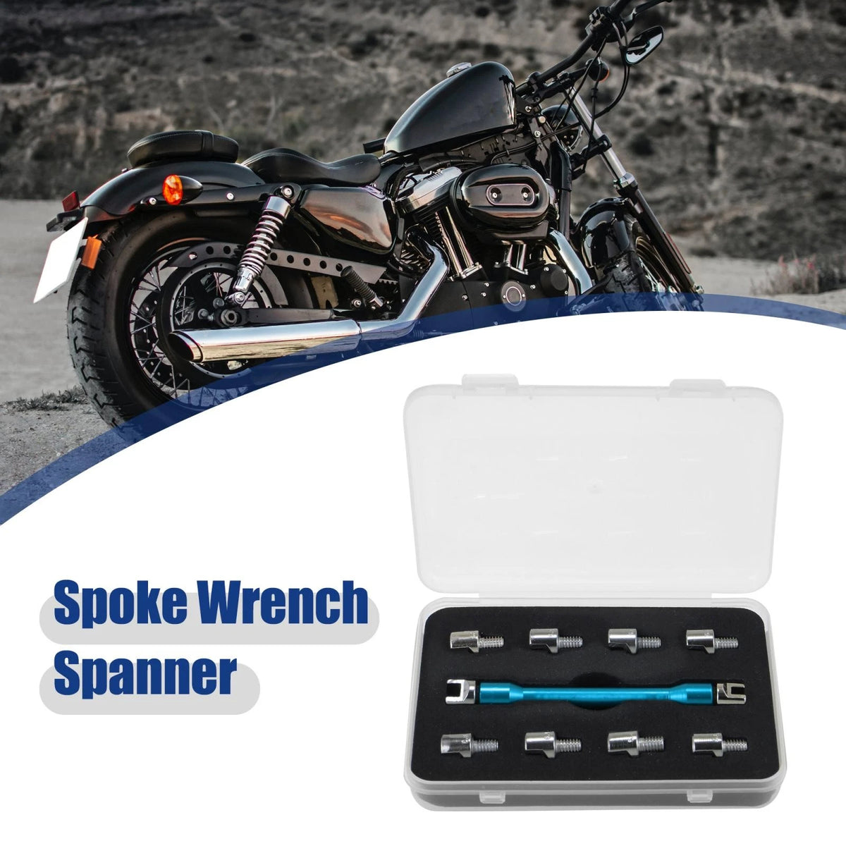 5.0-6.8 Wheel Spoke Wrench CNC Spanner Repair Tool Blue for Universal Motorcycle