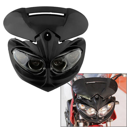 Universal Street Fighter Headlight Fairing Indicators for Motorcycle - Black Plastic