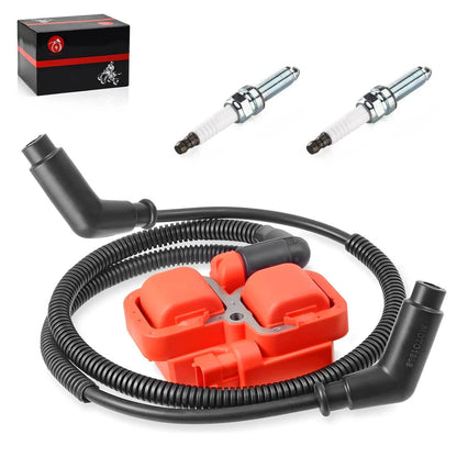 2x Ignition coil & Spark plug w/Wire Cap for Can-Am Maverick 1000 (2014–2015)