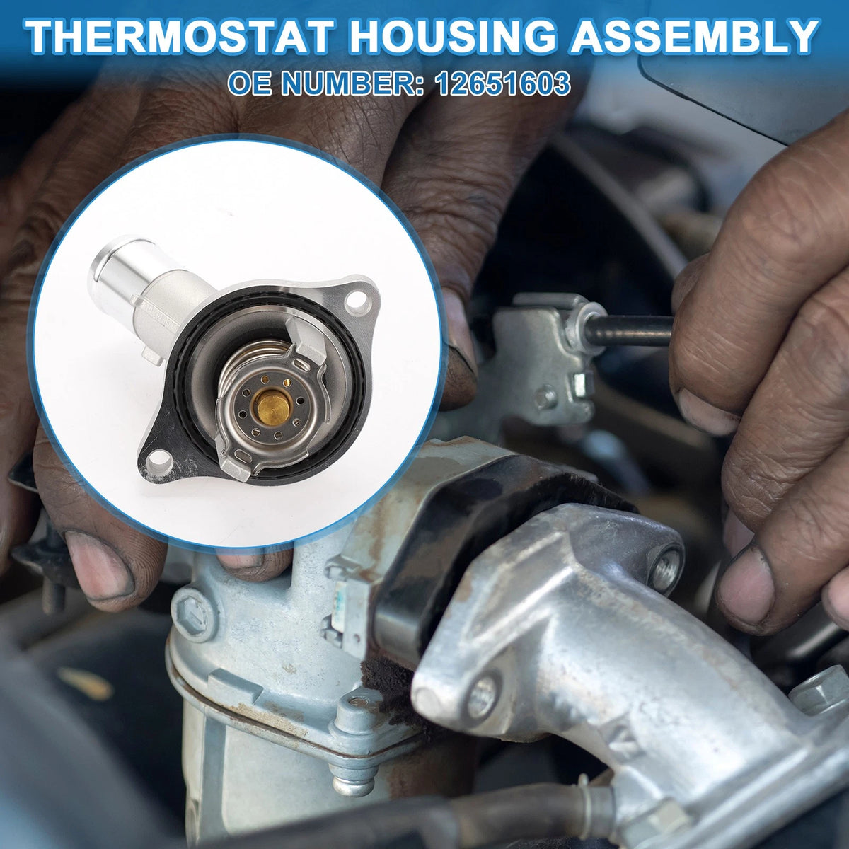 Engine Coolant Thermostat Housing Assembly for Chevrolet Malibu 2.0L(2013-2022)