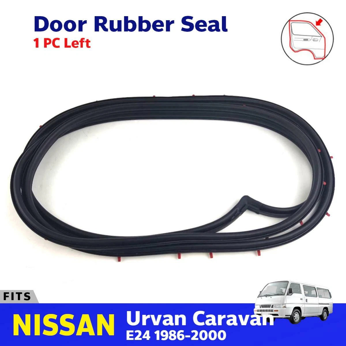 Door Rubber Seal Weatherstrip Left Fits Nissan Urvan Caravan E24 Van 1986-00