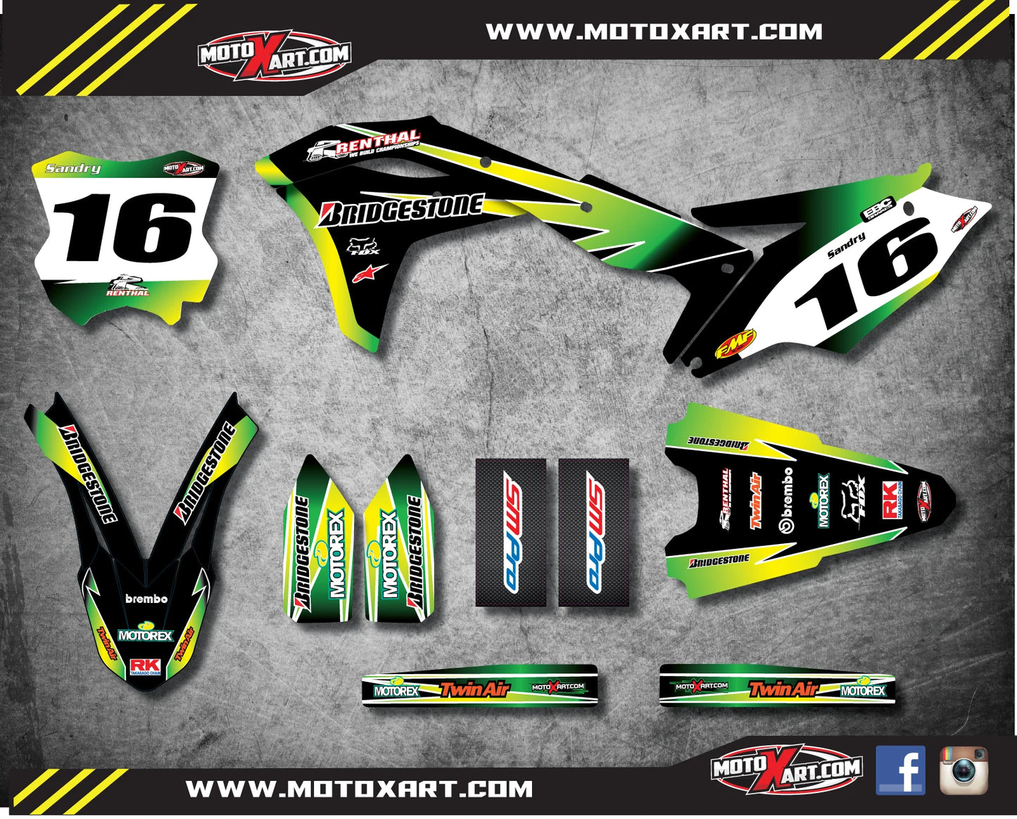 Full Graphics Kit Decals for KXF 250 (2017) - GRAFFITI Style