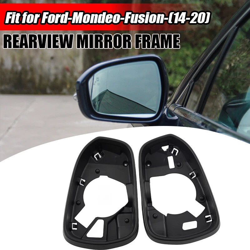 2 x Black Side Mirror Frame Trim for Ford Fusion (2013-2020)