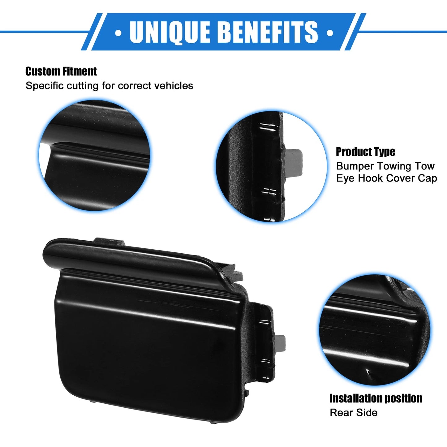 Rear Bumper Tow Hook Cover for BMW 550i 528i 535i (2008-2010) Black