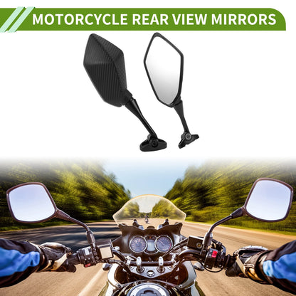 Rear View Mirror Prismatic Carbon Fiber Pattern Black for M6 Motorcycle