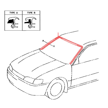 Front Windshield Moulding for Toyota Corolla AE103 CE105 EE100 EE104